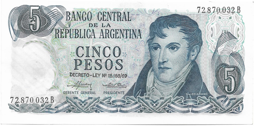 5 pesos billets amerique du sud argentine 5 pesos