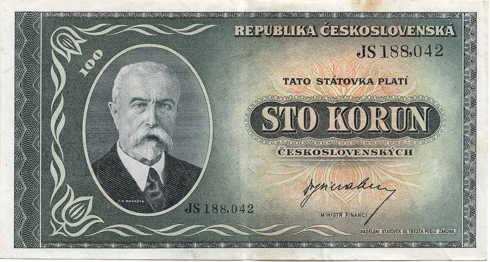 100 couronnes tchécoslovaques billets europe tchecolovaquie 100 couronnes tchecoslovaques