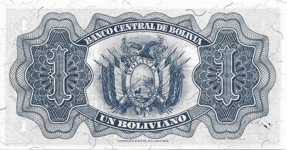 1 boliviano billets amerique du sud bolivie 1 boliviano
