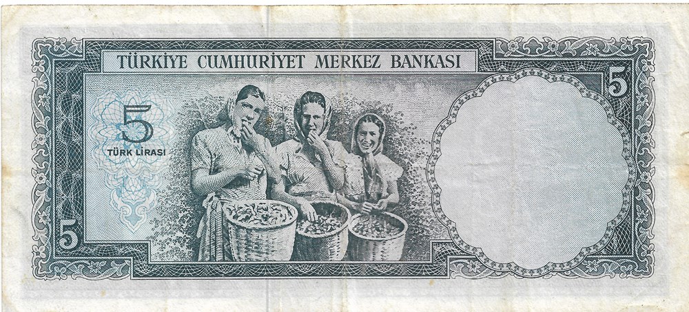 billets asie turquie 5 livres turques