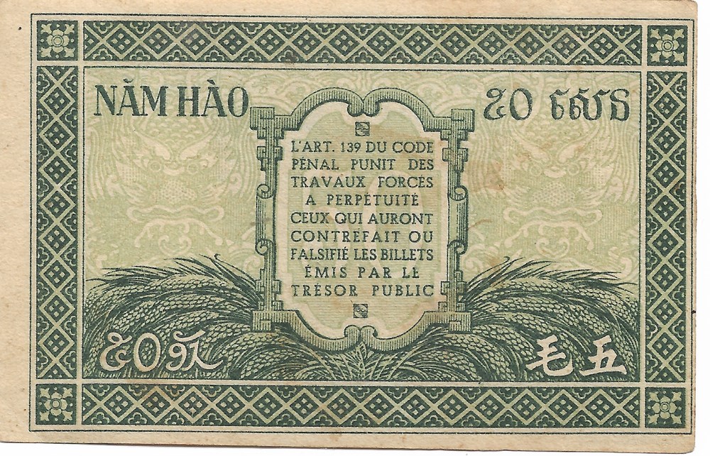 50 cents billets asie indochine 50 cents