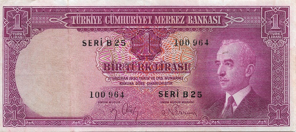 1 livre turque billets asie turquie 1 livre turque