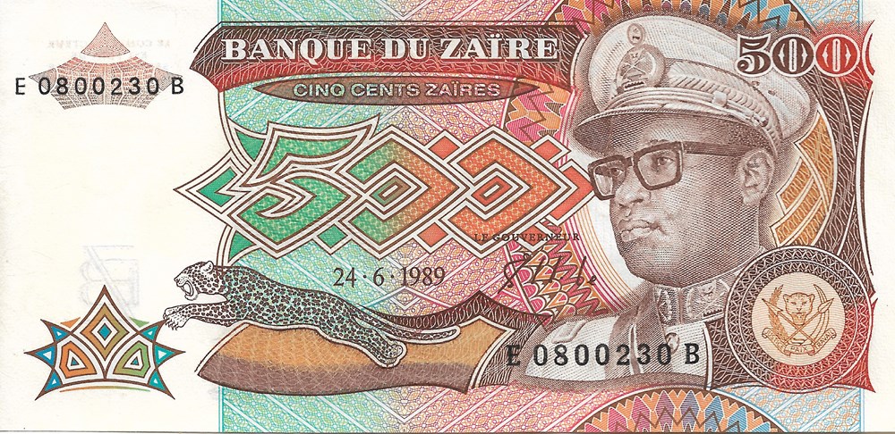 500 zaïres billets afrique 500 zaires