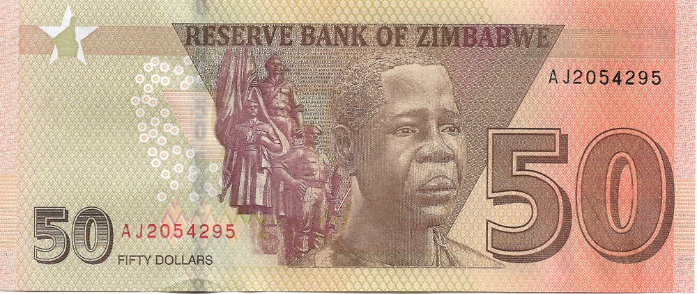50 dollars RTGS billets afrique zimbabwe 50 dollars rtgs