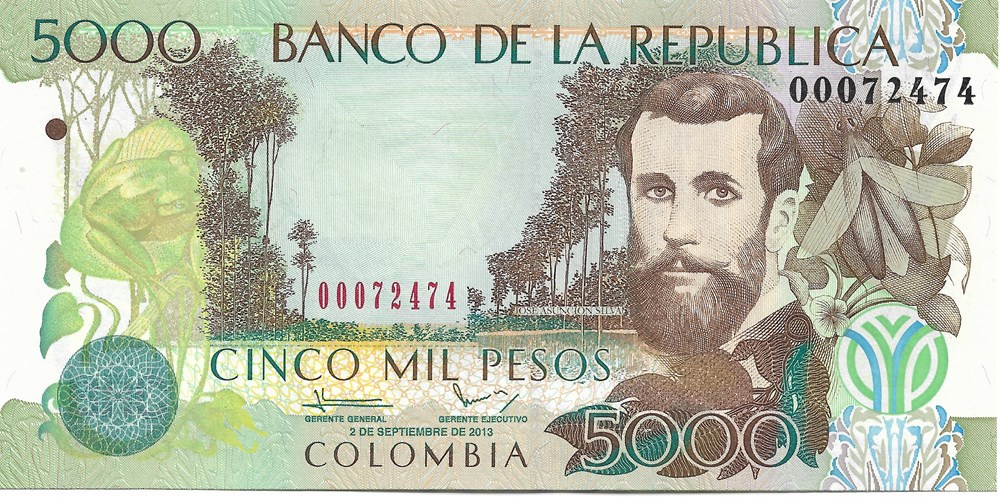 billets amerique du sud colombie 5 000 pesos