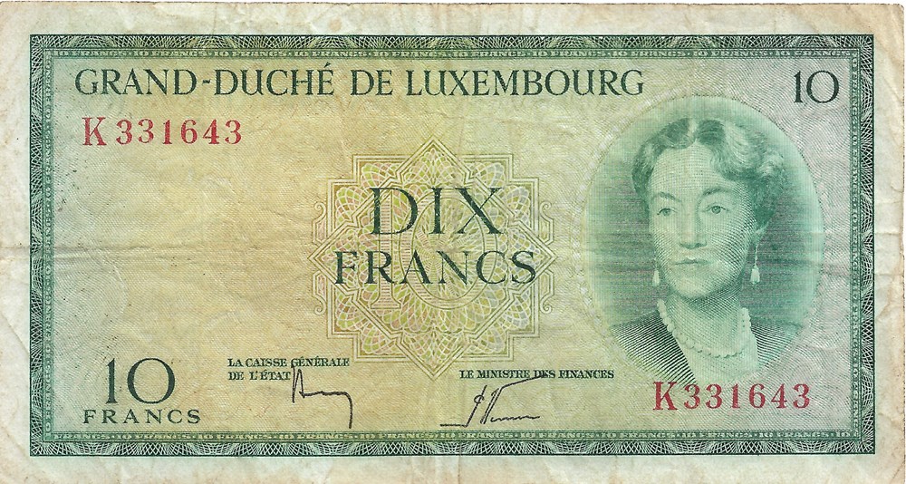 10 francs billets europe luxembourg 10 francs