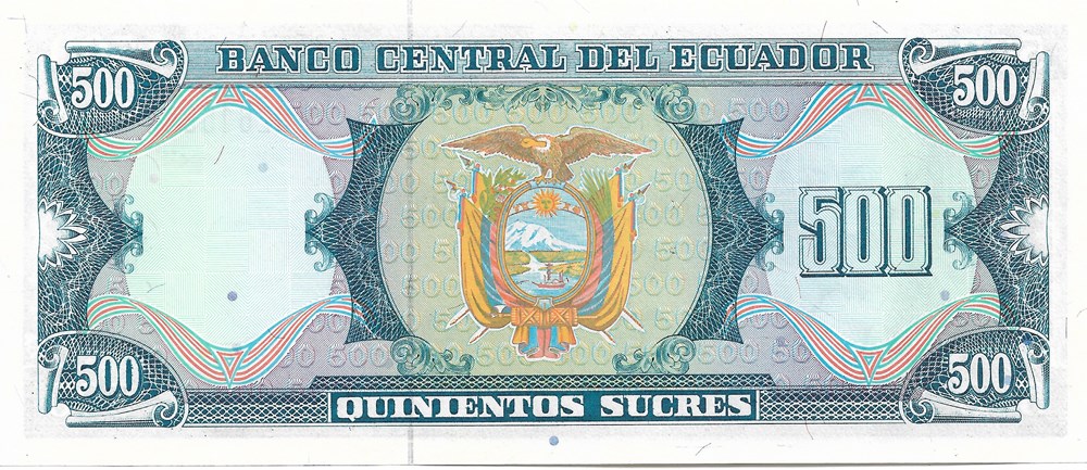 billets amerique du sud equateur 500 sucres