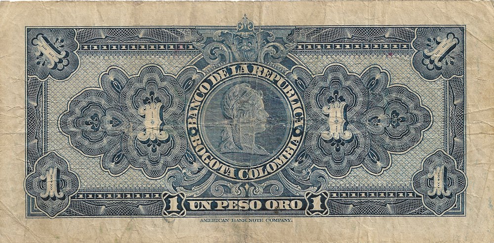 1 peso en or billets amerique du sud colombie 1 peso en or