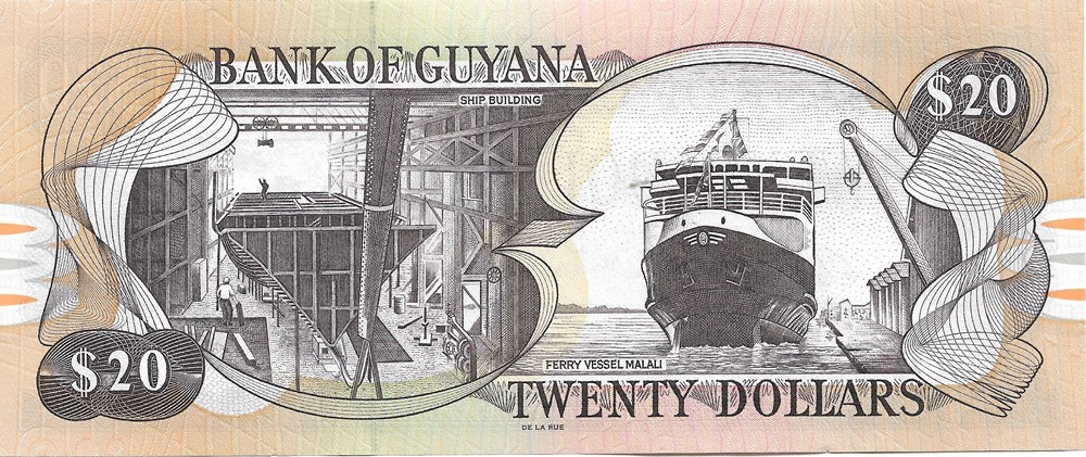 billets amerique du sud guyana 20 dollars