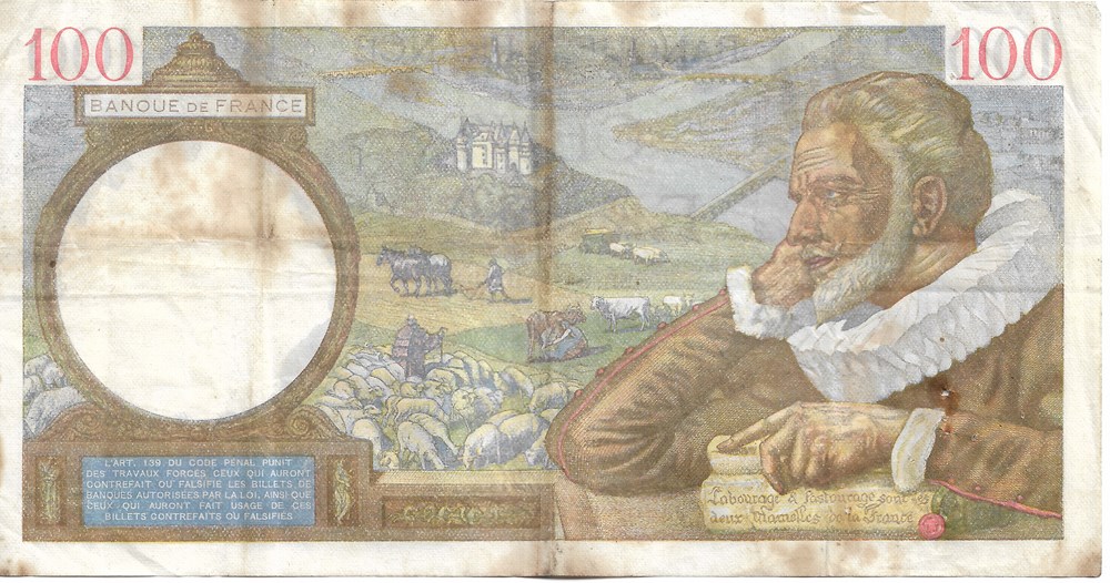 billets europe france 100 francs