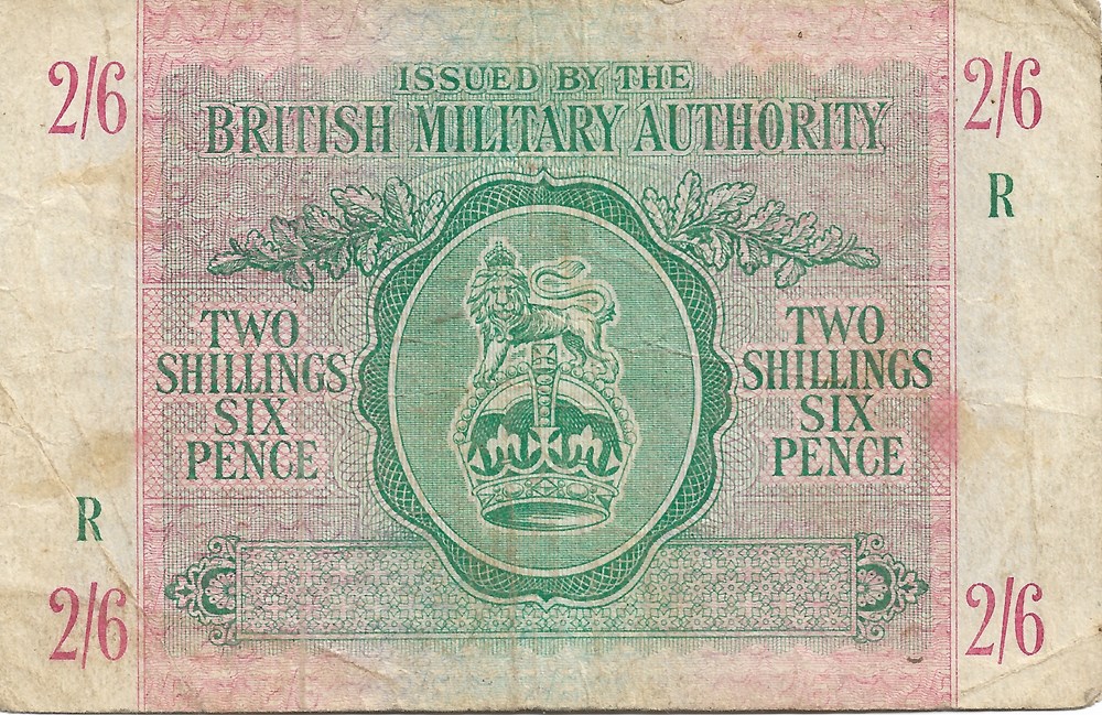billets europe grece 2 shillings 6 pence
