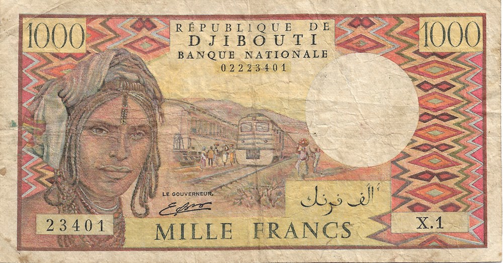 1.000 francs billets afrique djibouti 1 000 francs