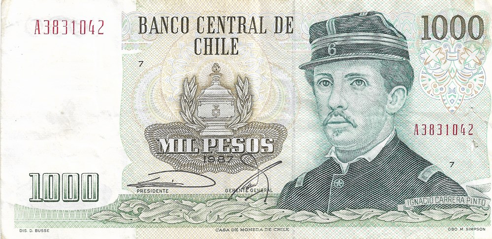 1.000 pesos billets amerique du sud chili 1 000 pesos