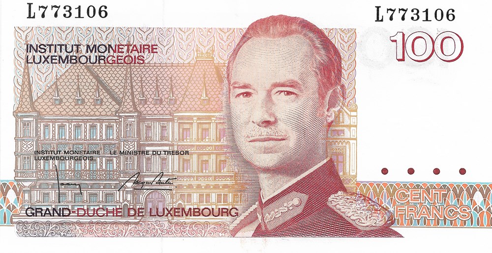 100 francs billets europe luxembourg 100 francs