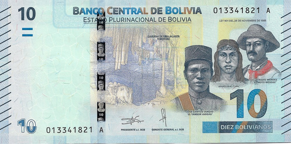 10 bolivianos billets amerique du sud bolivie 10 bolivianos