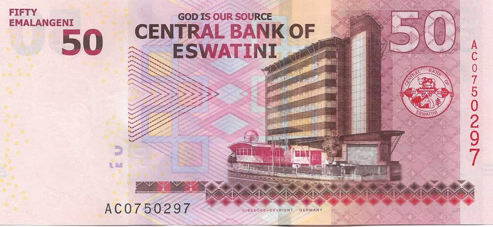 50 emalangeni billets afrique swaziland 50 emalangeni