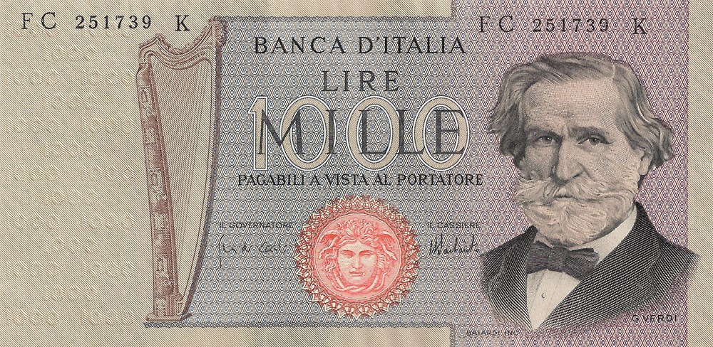 1.000 lires billets europe italie 1 000 lires