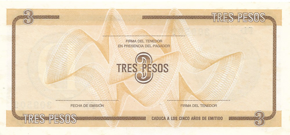 3 pesos billets amerique centrale et caraibes cuba 3 pesos