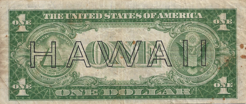 1 dollar surimprimé Hawaii billets amerique du nord etats unis 1 dollar surimprime hawaii