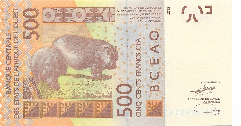 500 francs CFA billets afrique senegal 500 francs cfa