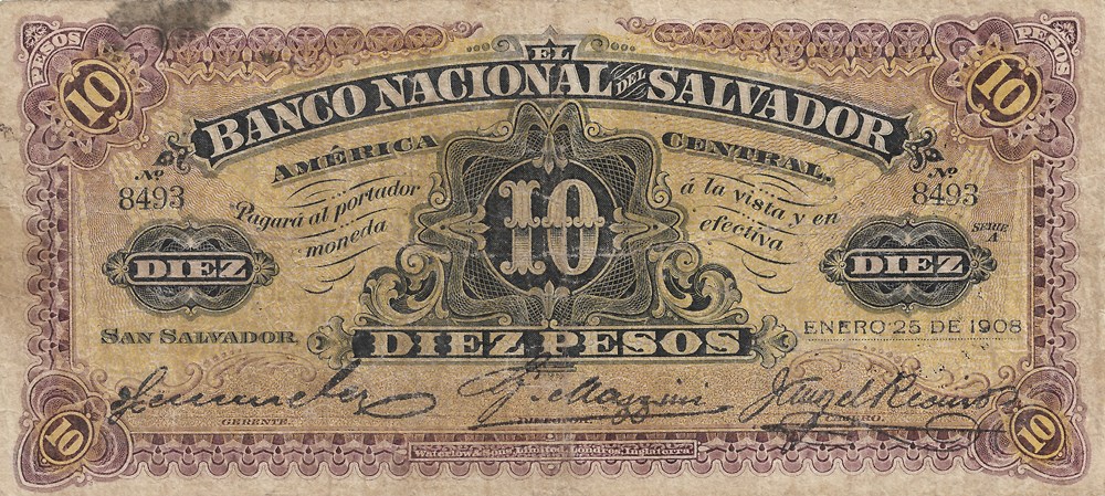 10 pesos billets amerique centrale et caraibes salvador 10 pesos
