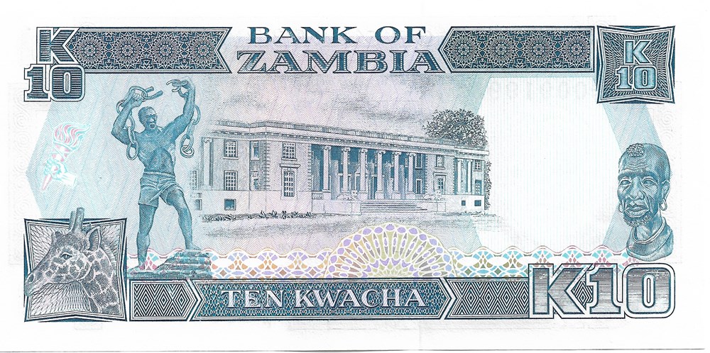 10 kwacha billets afrique zambie 10 kwacha