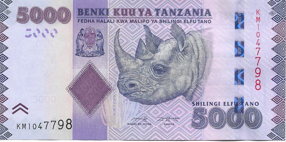 billets afrique tanzanie 5 000 shillings