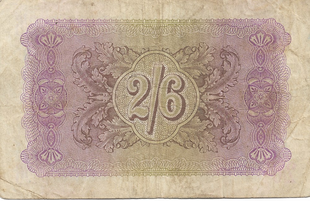 billets europe grece 2 shillings 6 pence