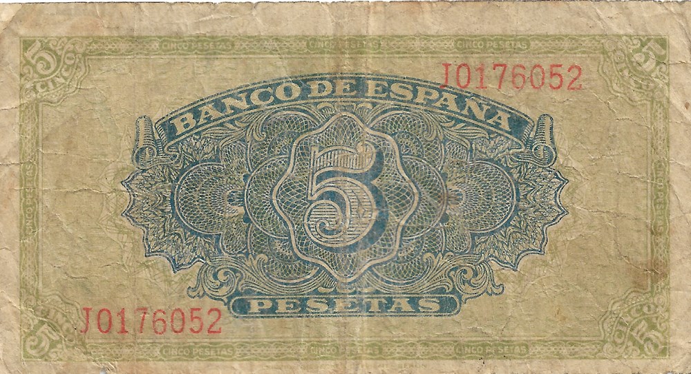 5 pesetas billets europe espagne 5 pesetas