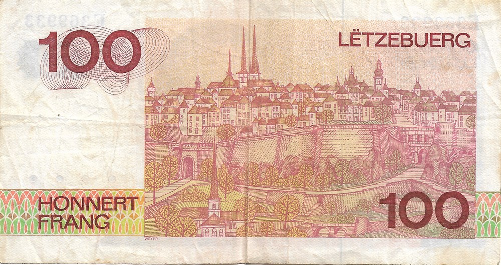 100 francs billets europe luxembourg 100 francs
