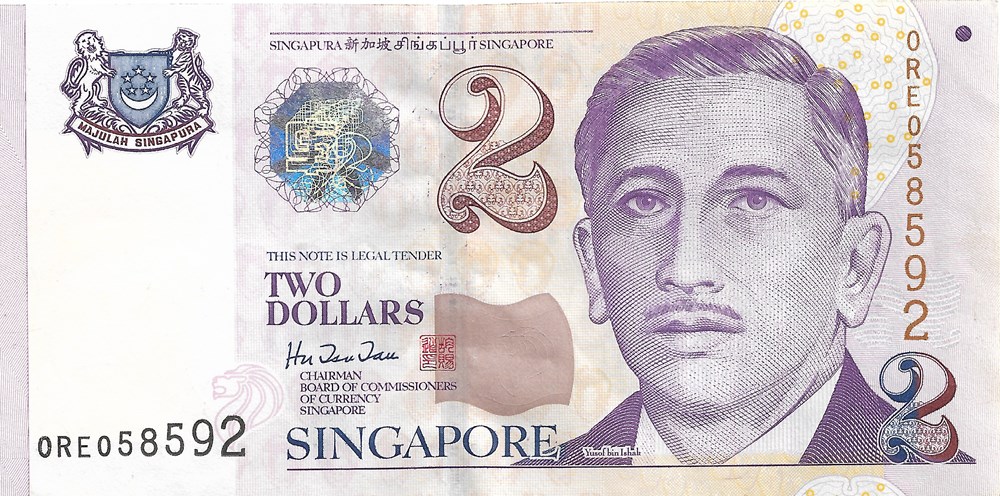 2 dollars billets asie singapour 2 dollars