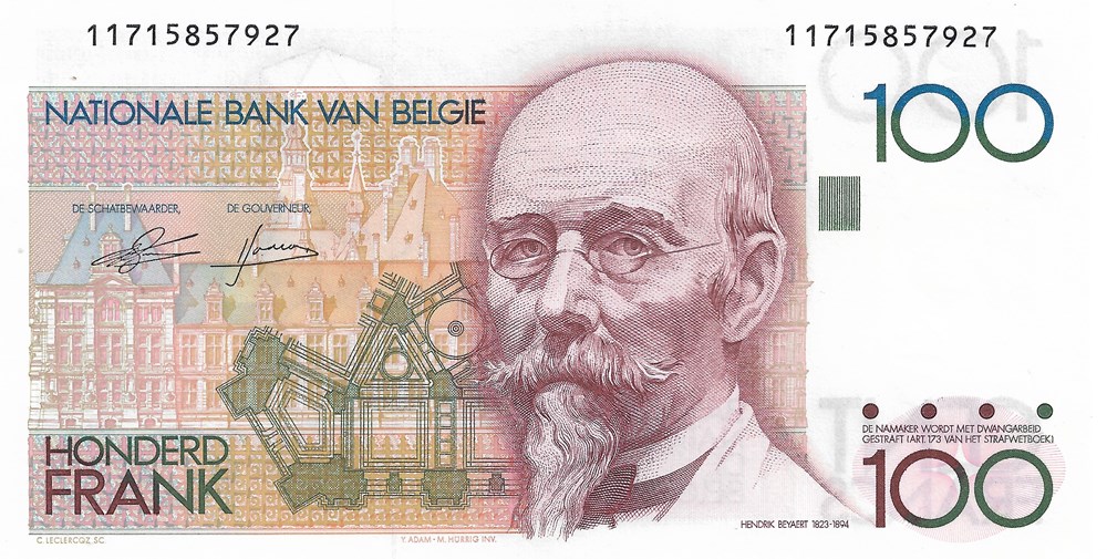 100 francs billets europe belgique 100 francs
