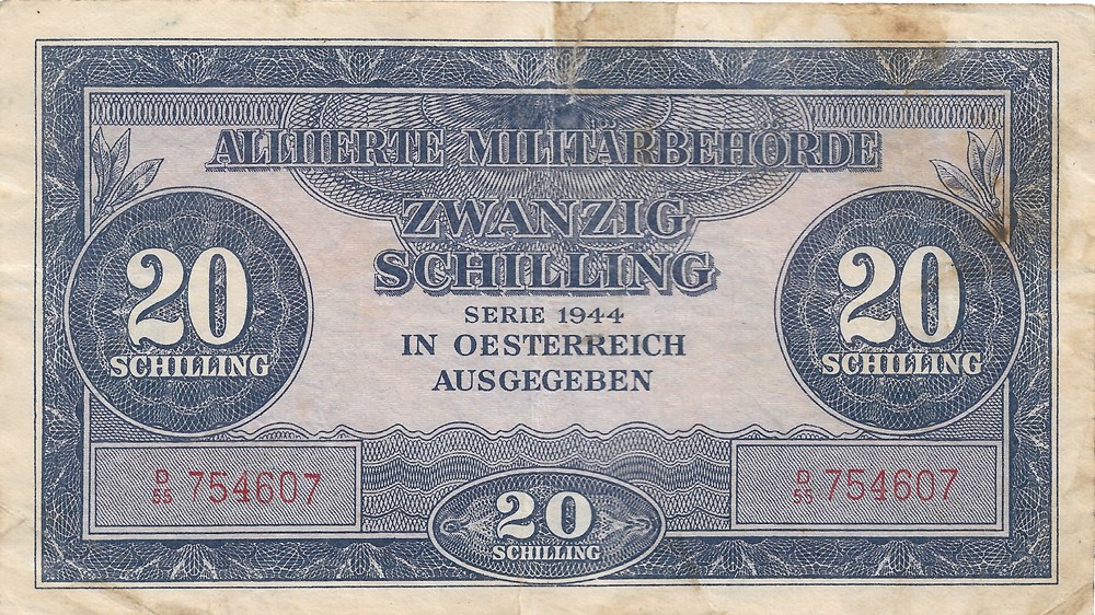 20 schillings billets europe autriche 20 schillings