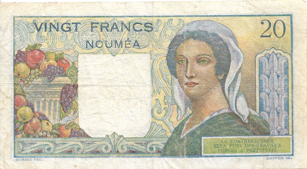 20 francs billets oceanie territoires francais du pacifique 20 francs
