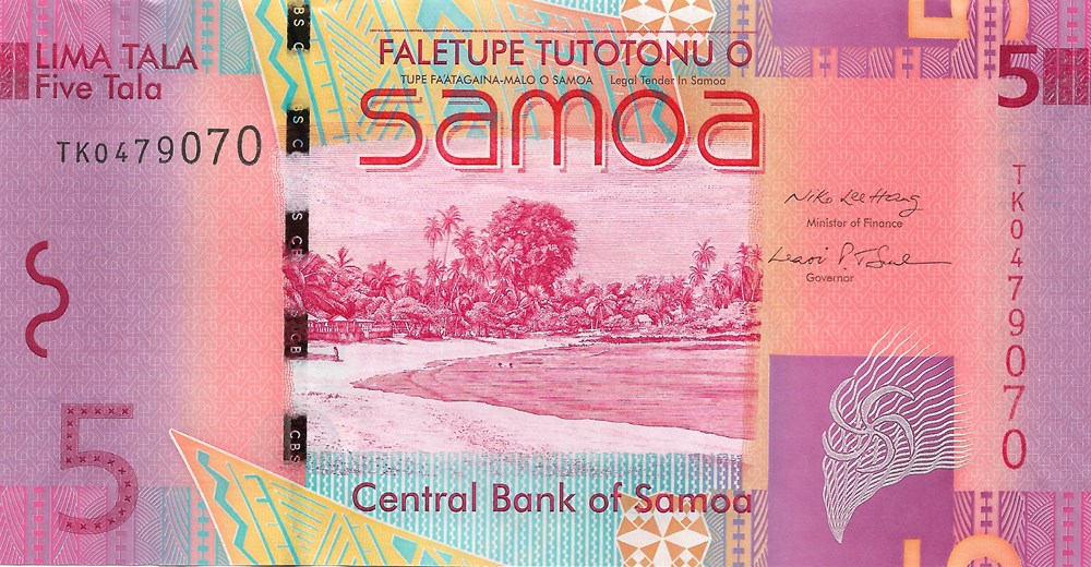 5 tala billets oceanie samoa 5 tala