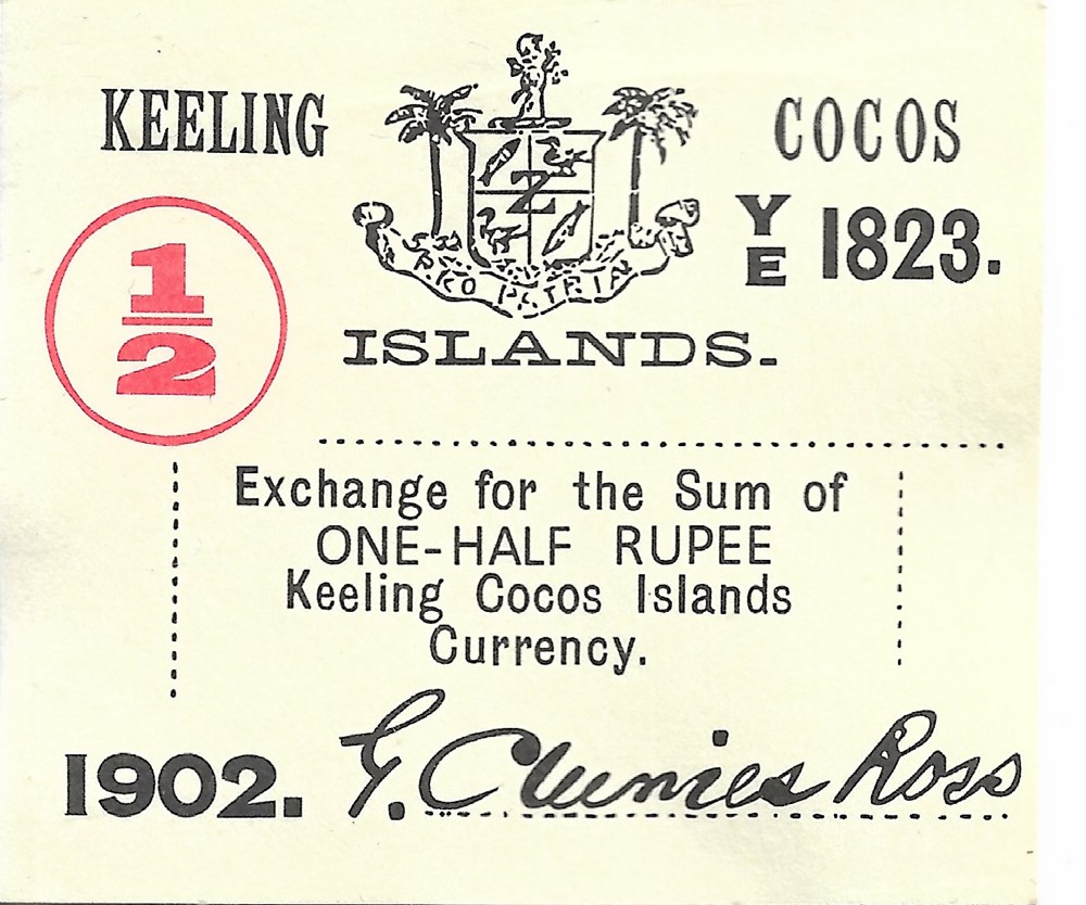 ½ roupie billets oceanie roupie