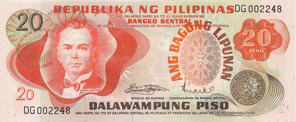 20 pesos billets asie philippines 20 pesos