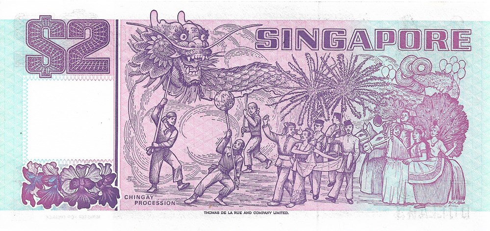 billets asie singapour 2 dollars