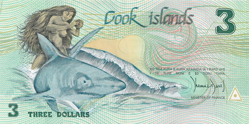3 dollars billets oceanie iles cook 3 dollars