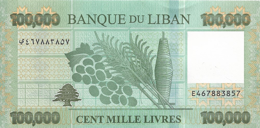 100.000 livres billets asie liban 100 000 livres