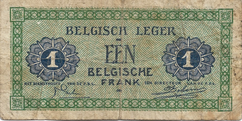 billets europe belgique 1 franc