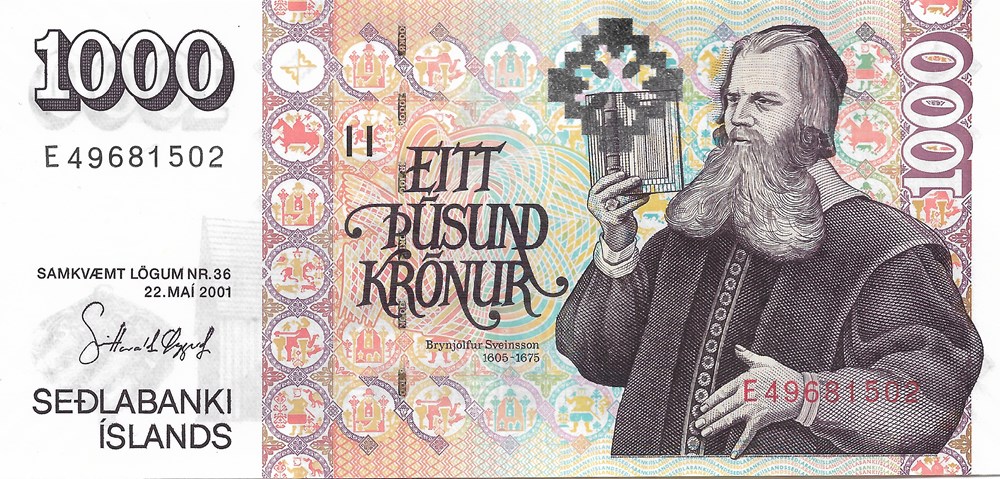1.000 couronnes billets europe islande 1 000 couronnes