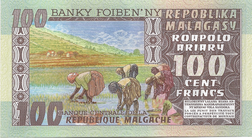 billets afrique madagascar 100 francs