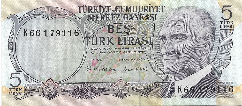 5 livres turques billets asie turquie 5 livres turques