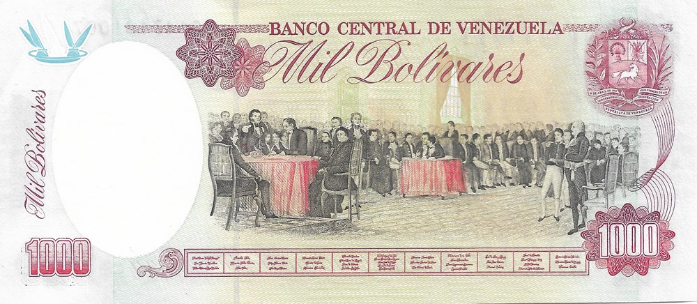 1.000 bolivars billets amerique du sud venezuela 1 000 bolivars