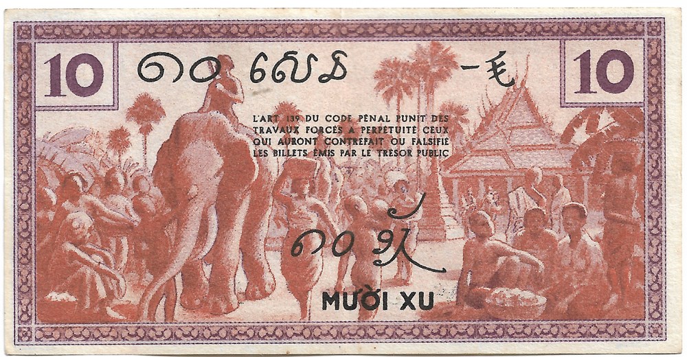 10 cents billets asie indochine 10 cents