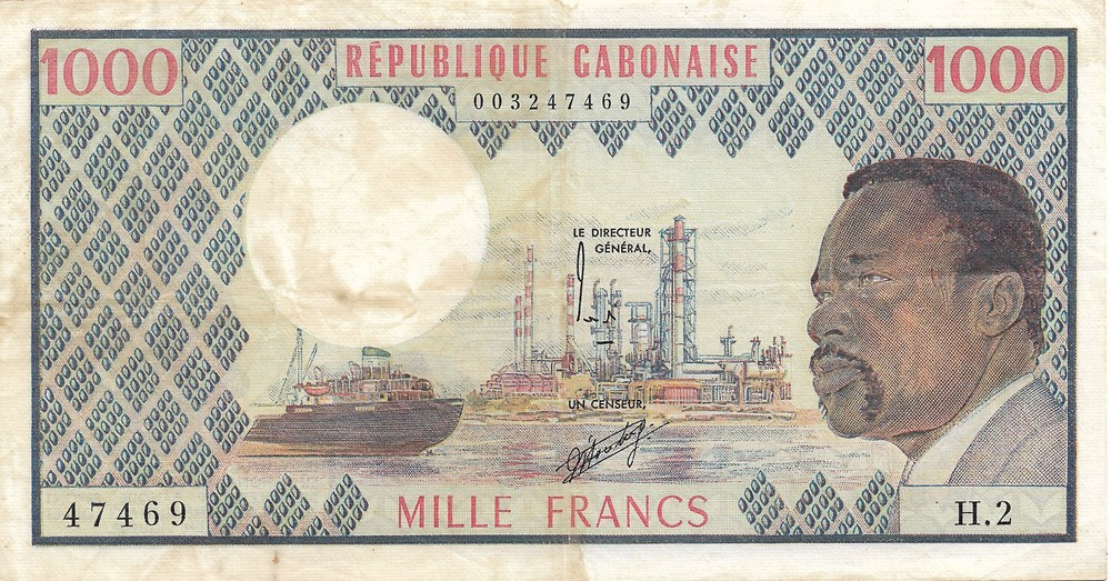 1.000 francs CFA billets afrique gabon 1 000 francs cfa