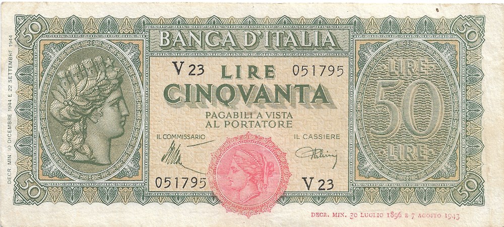 billets europe italie 50 lires