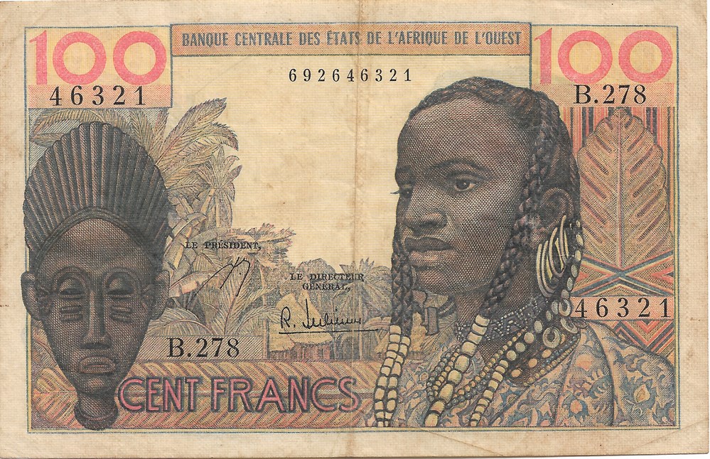 100 francs CFA billets afrique de l ouest 100 francs cfa
