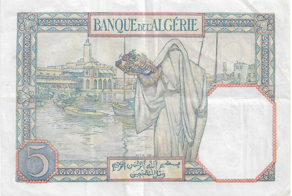 5 francs billets afrique algerie 5 francs